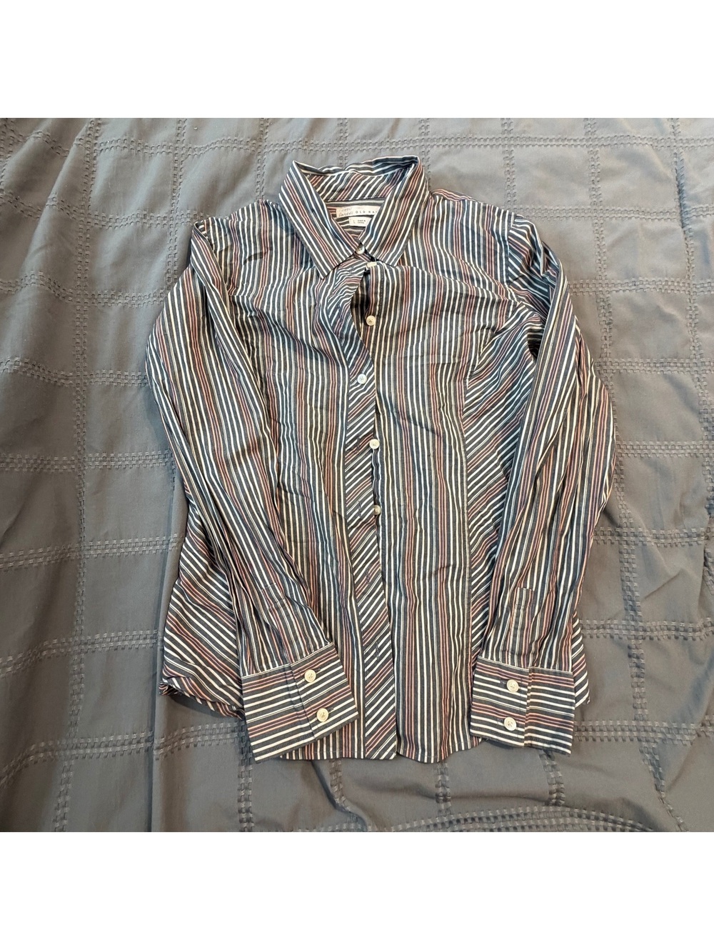 Old Navy Women's Striped Button-Up Shirt Large/Business Casual/Fall/Winter